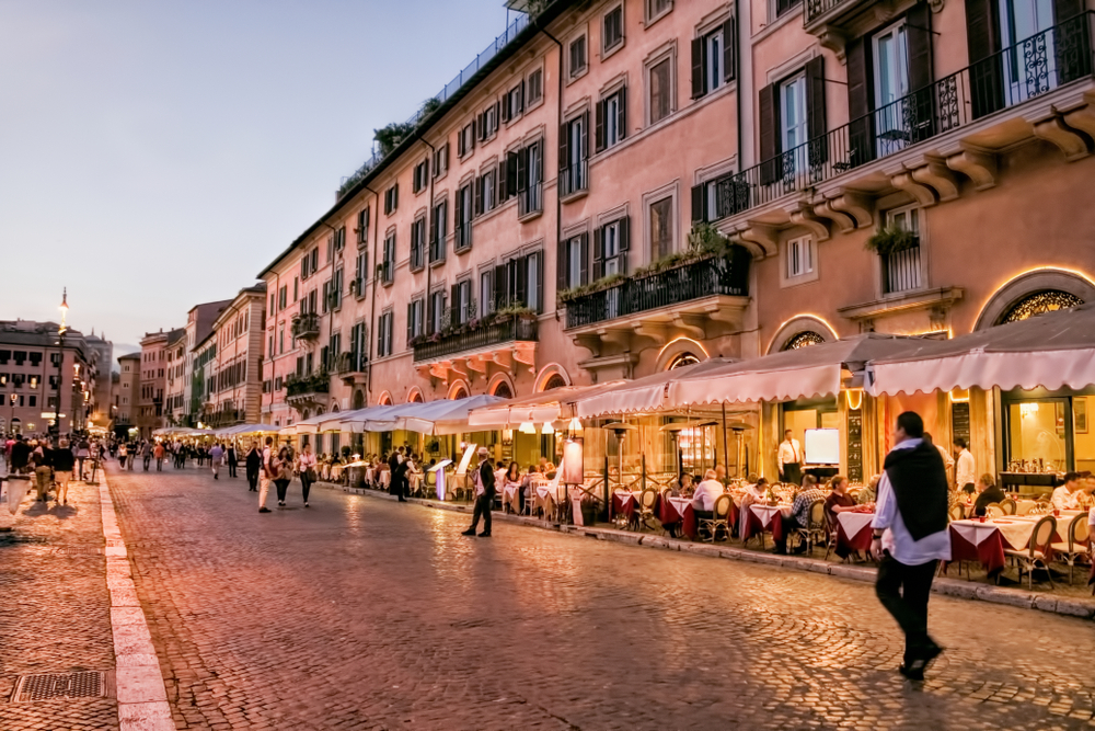 Nightlife in rome  via della pace