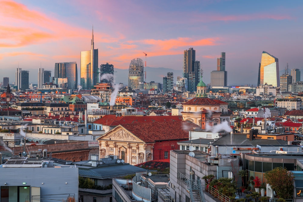 Skyline of Milan Italy